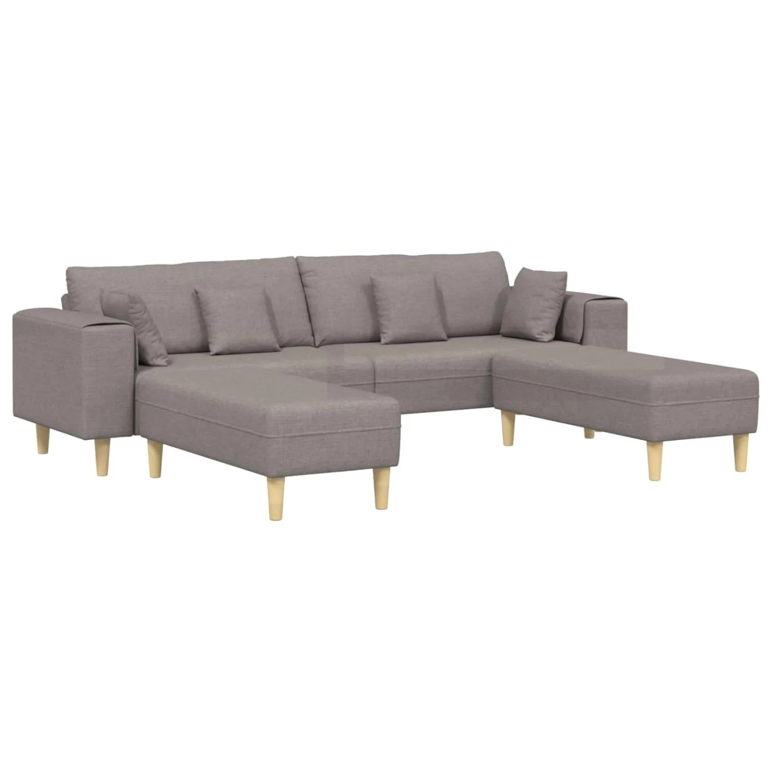 vidaXL Sofa mit Kissen 3-Tlg Taupe Stoff 3335167