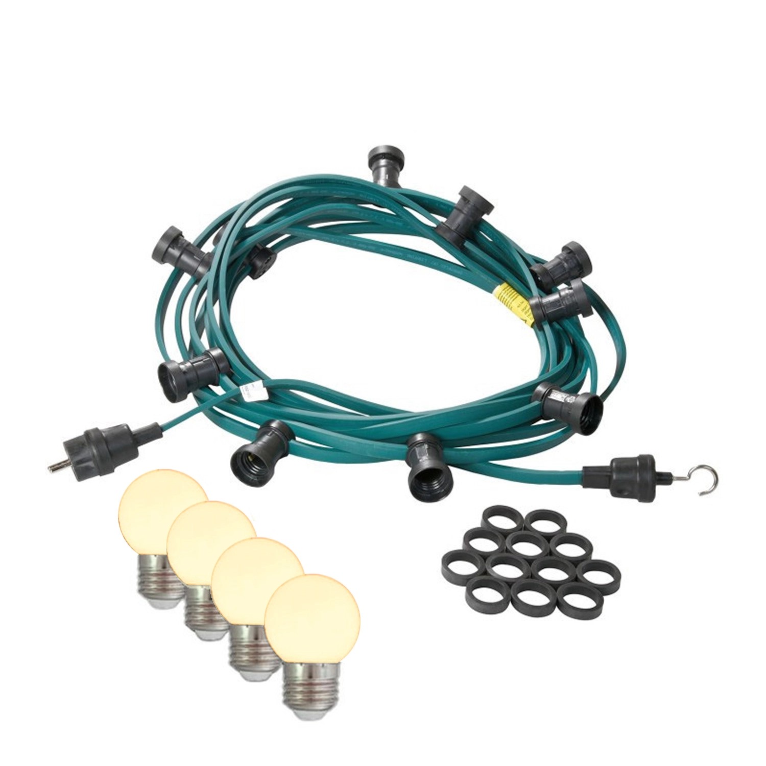 Satisfire Illu- Partylichterkette 10m Grün Biergarten 10x E27 LED Kugellamp günstig online kaufen