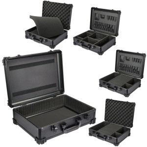 HMF 15701-02 Werkzeugkoffer Leer Werkzeugkasten Groß Rasterschaumstoff 46 x 33 x 15 cm