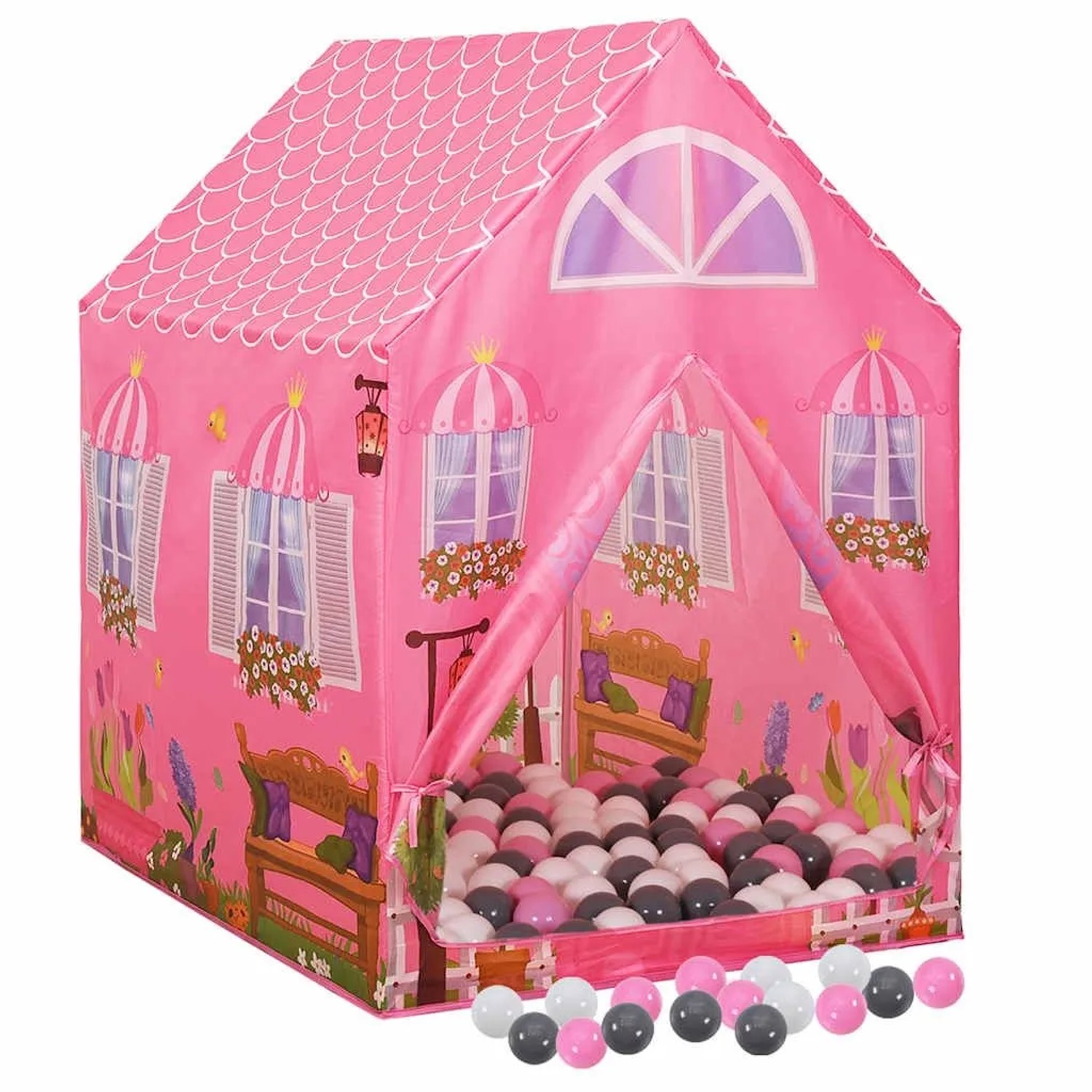vidaXL Kinder-Spielzelt mit 250 Bällen Rosa 69x94x104 cm 3107750