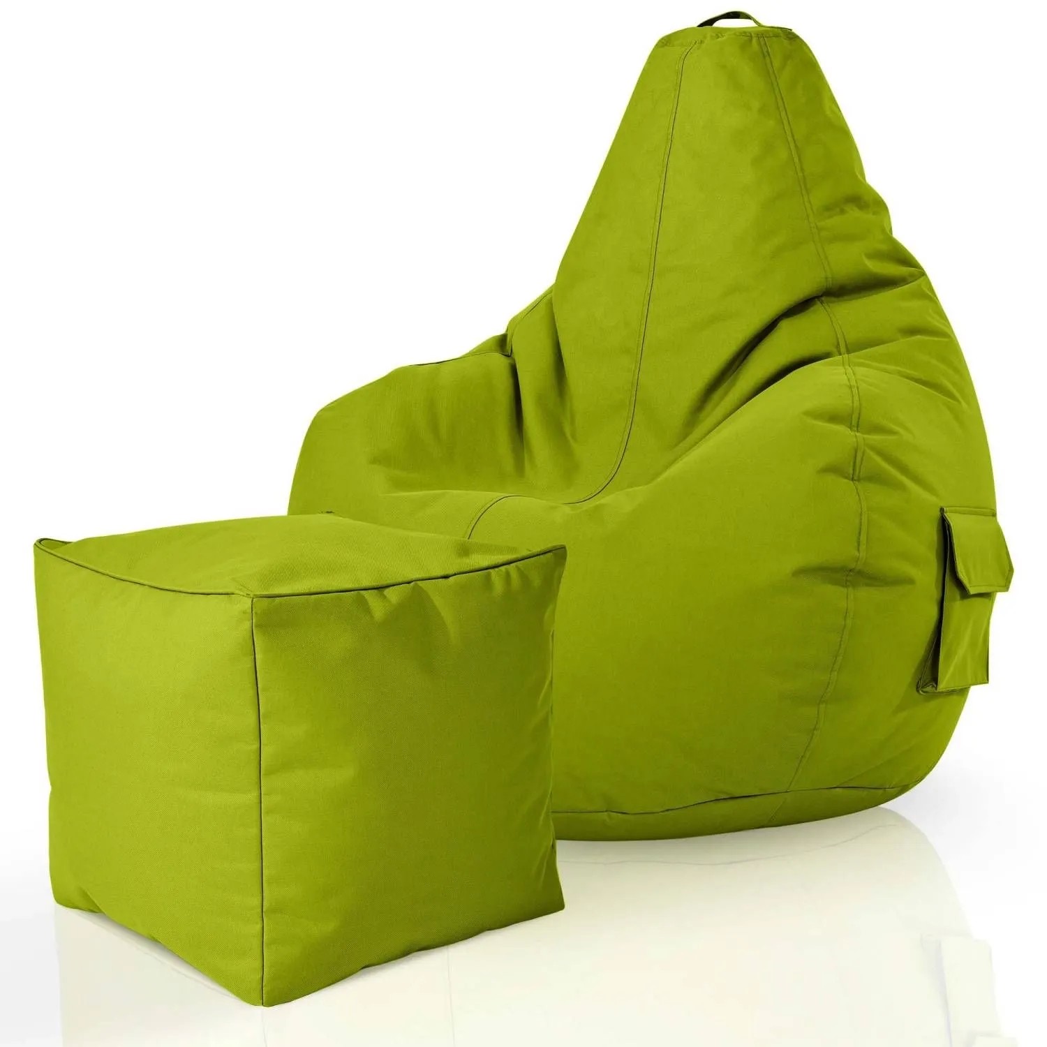 Green Bean Sitzhocker 2er Set Cozy + Cube 70 x 80 x 90 cm Wetterfest Grün