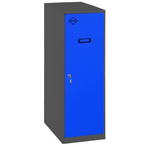 PROREGAL Schließfachwürfel AMEGO HxBxT 91,5 x 40 x 50 cm Ohne Standfüße Blau-Anthrazit Spind Schließfach Garderobe