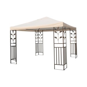 Lex Metallpavillon 3x3 m Pavillon Pergola Gartenpavillon Partyzelt Festzelt Stabil Beige