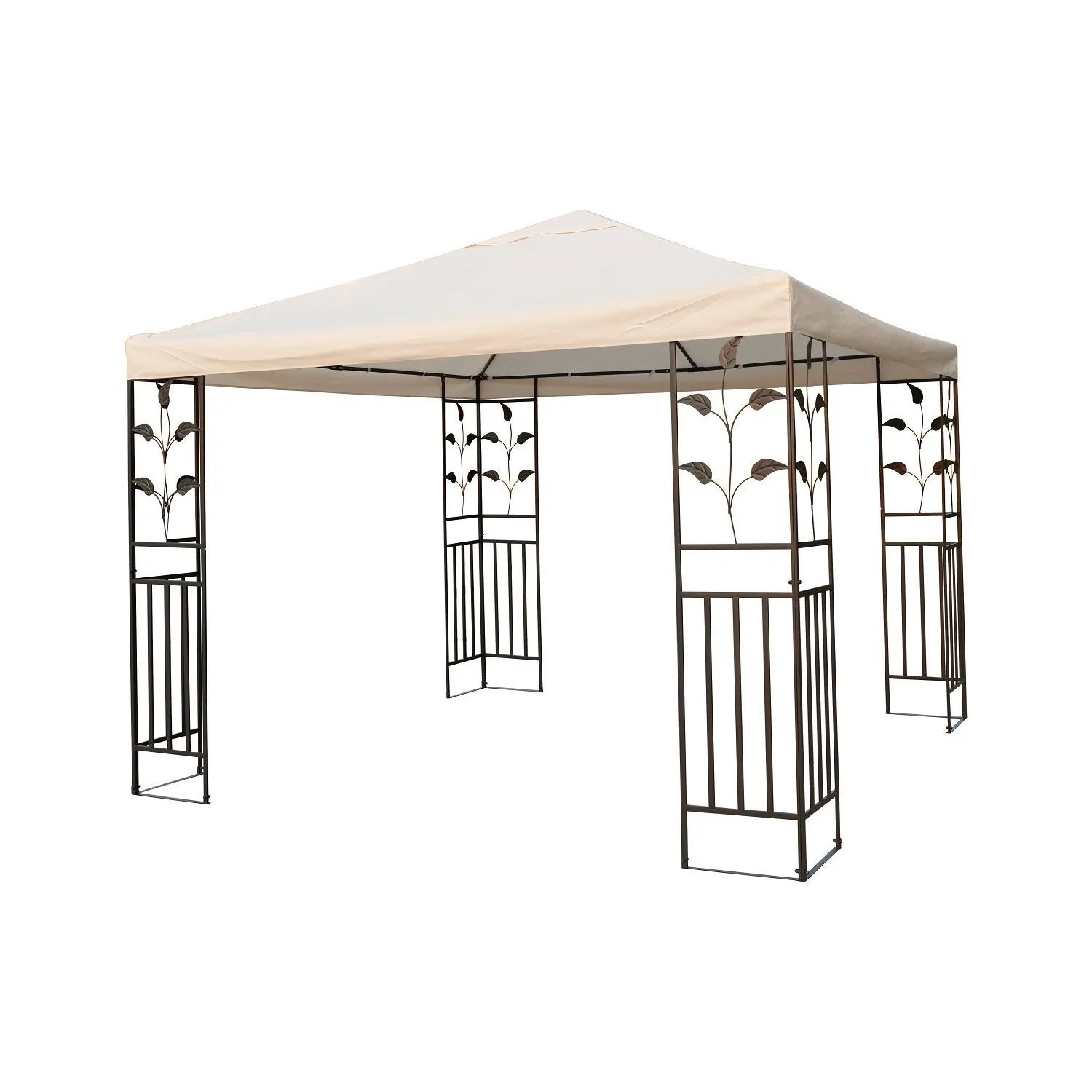 Lex Metallpavillon 3x3 m Pavillon Pergola Gartenpavillon Partyzelt Festzelt Stabil Beige