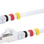 Weißes Schwaiger CAT7 Netzwerkkabel (1m) mit Farbclips für Computer & Multimedia.