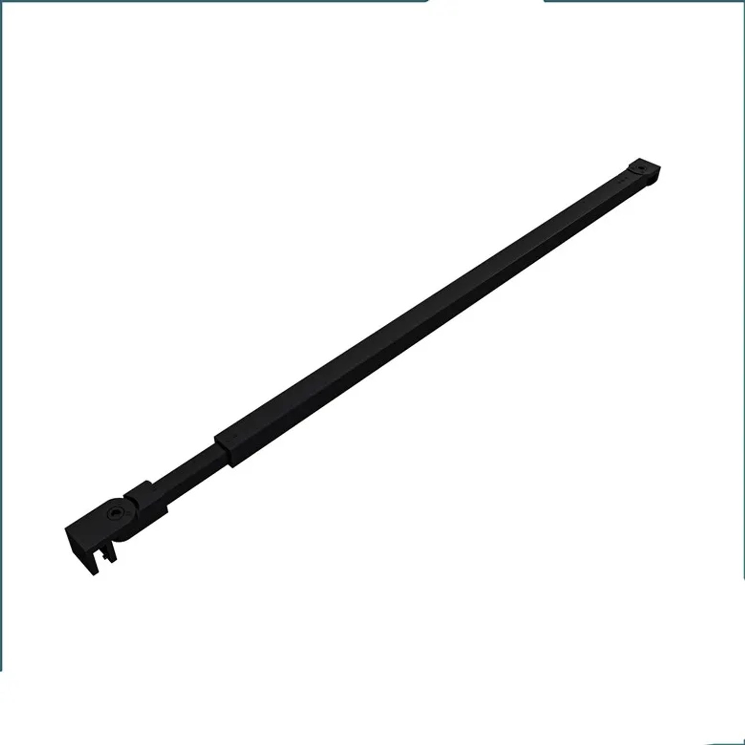 Schwarze, ausziehbare Stabilisierungsstange aus Edelstahl für Dusch-Glaswände, 73-120cm. Duschzubehör.