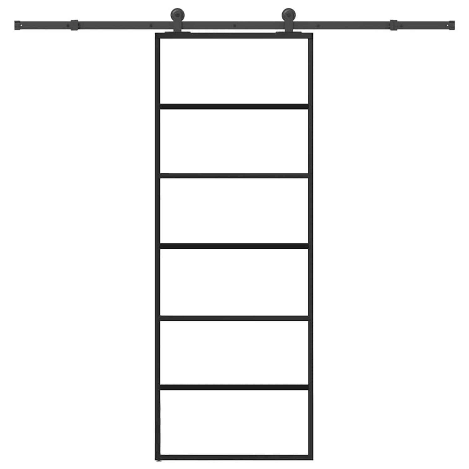 vidaXL Schiebetür mit Beschlag 76x205 cm ESG-Glas & Aluminium 3332830 günstig online kaufen