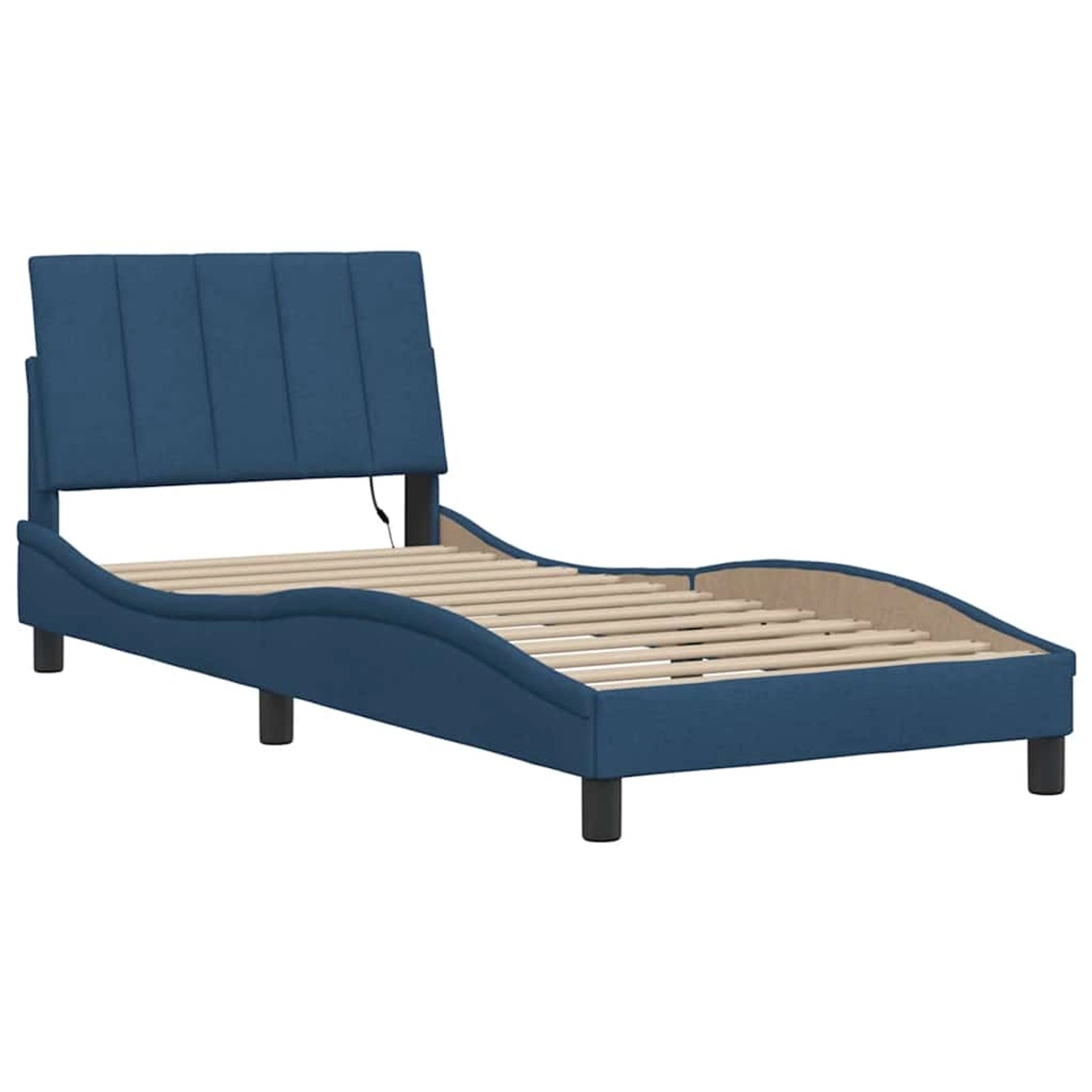vidaXL Bettgestell ohne Matratze Hanko Blau 90x200 cm Stoff 3310439 günstig online kaufen