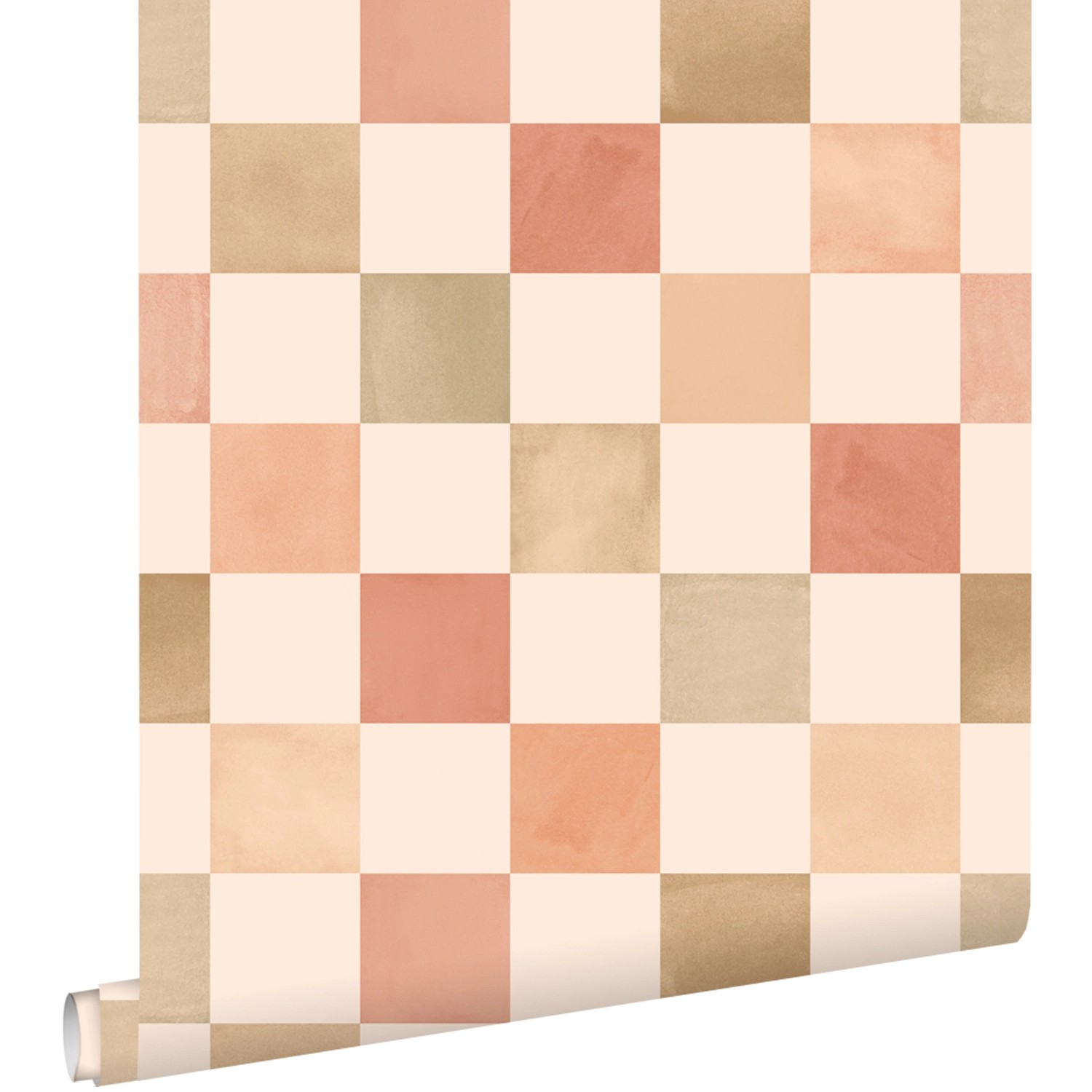 ESTAhome Tapete Karomuster Beige und Terrakotta 50 x 900 cm günstig online kaufen