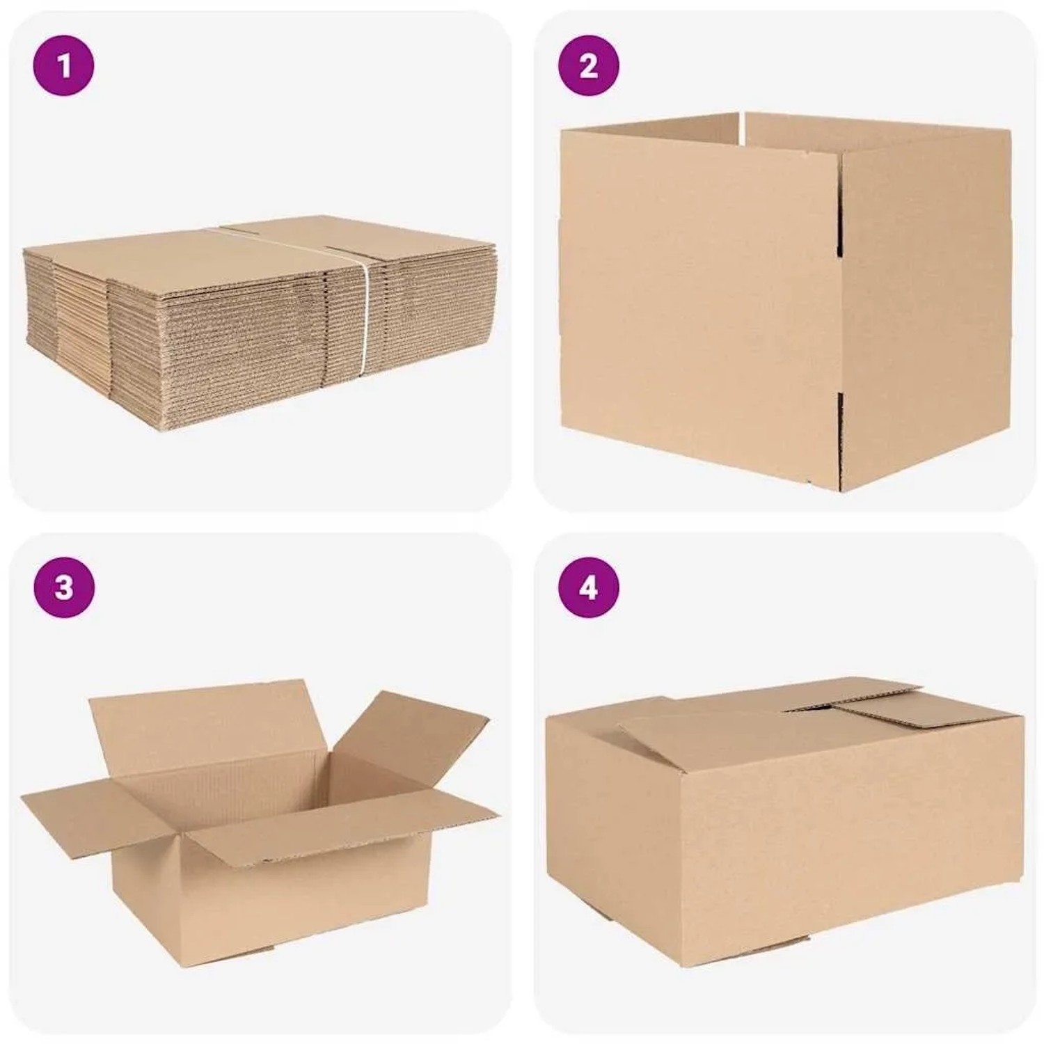 vidaXL Faltbox mit Speicher 50 Stk Natur 35 x 24 x 15 cm Karton 4106569_6
