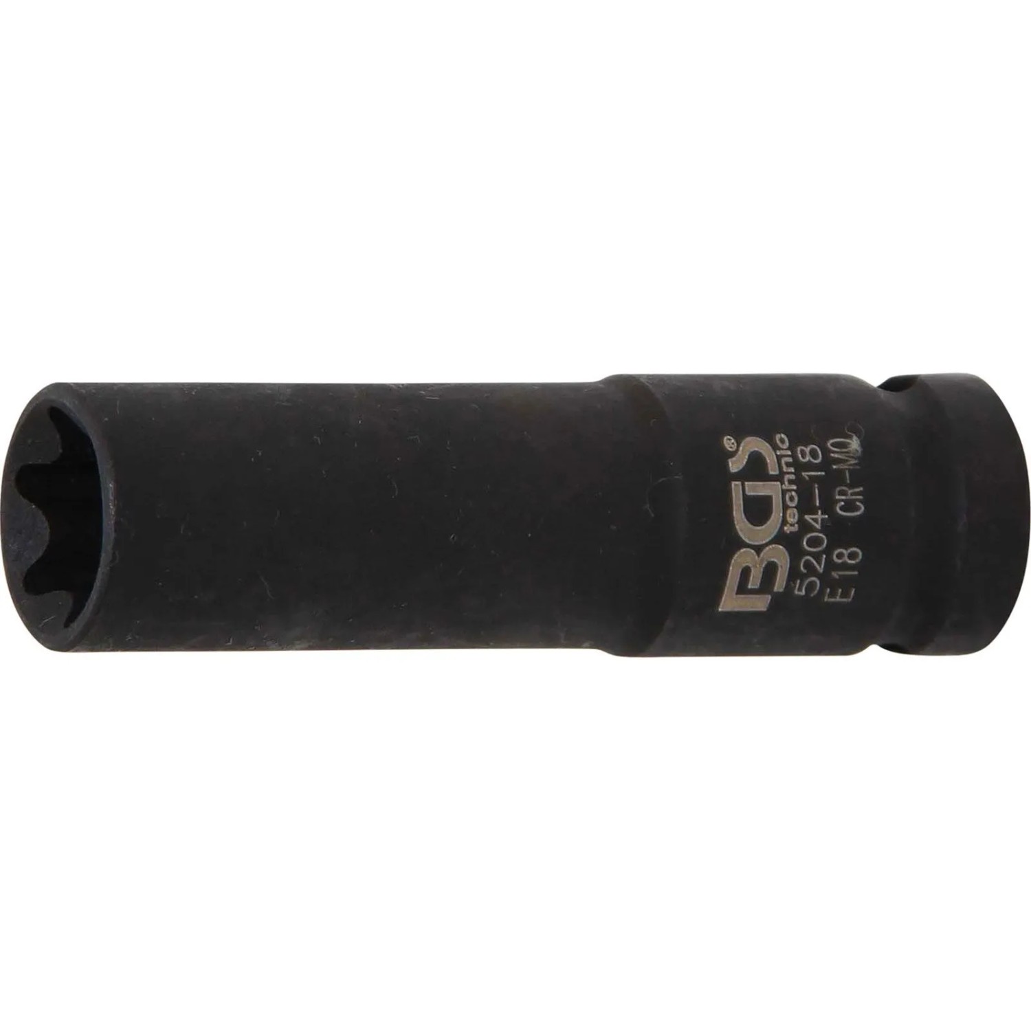 BGS Kraft Steckschlüssel Einsatz E Profil  Tief Antrieb Innenvierkant 12 5 Mm  1 2 Zoll  SW E18 Mm 5204 18