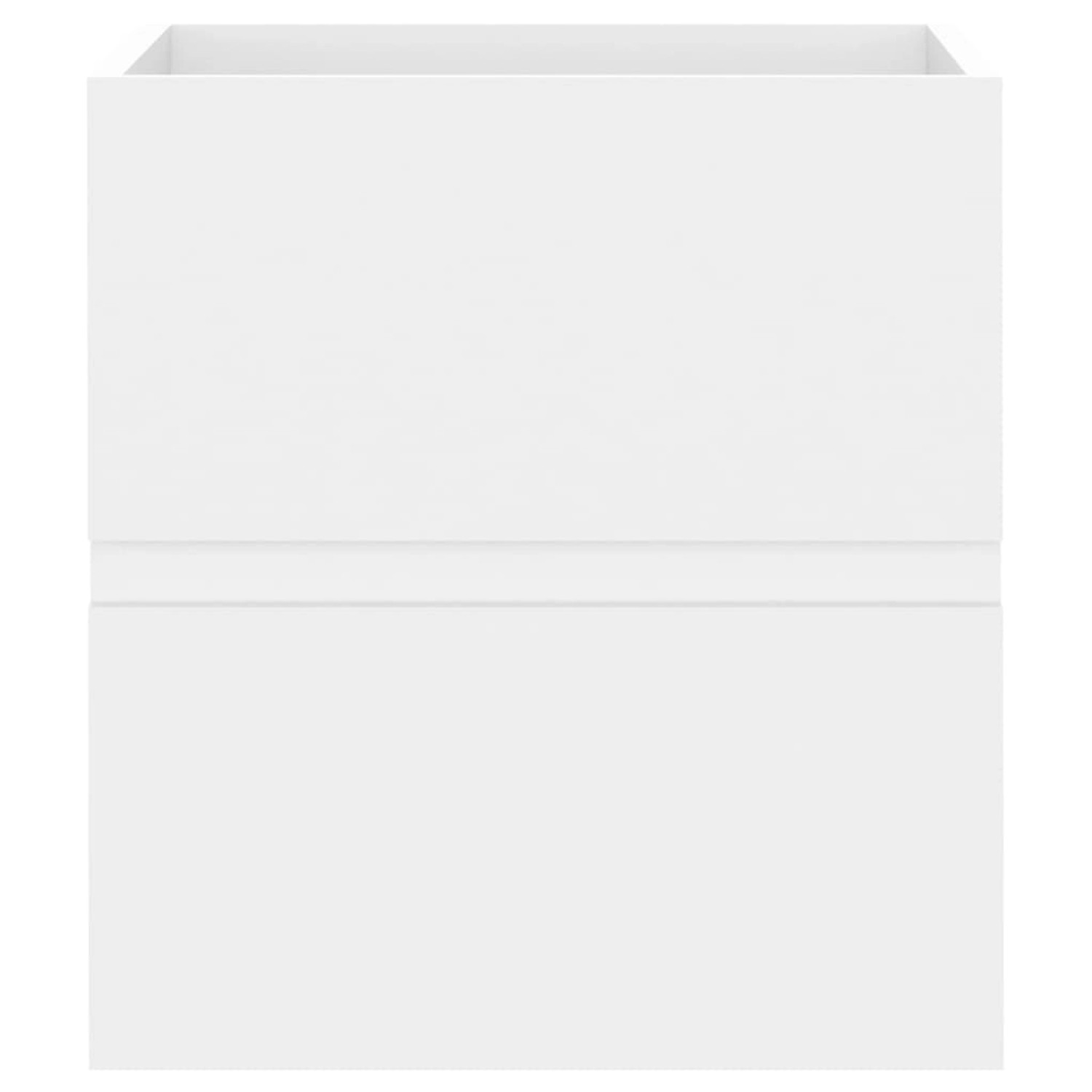 Weißer Waschbeckenunterschrank (41x38,5x45 cm) aus Holzwerkstoff mit Schublade für Badmöbel.