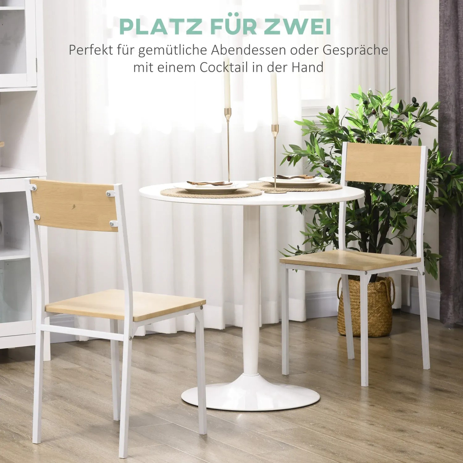 HOMCOM Esstisch 80 X 80 Cm Rund Küchentisch Für 2 Personen Bartisch Saulentisch Mit Stahlbein Rutschfester Fuauflage Kaffeetisch Fur Wohnzimmer 80 X 75 Cm Wei 86391695