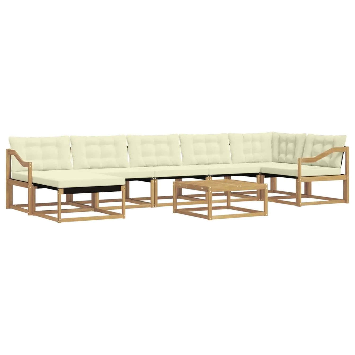 vidaXL Outdoor-Sofagarnitur 8 Stk Weiß und Creme 79 x 79 x 37 cm 3388932