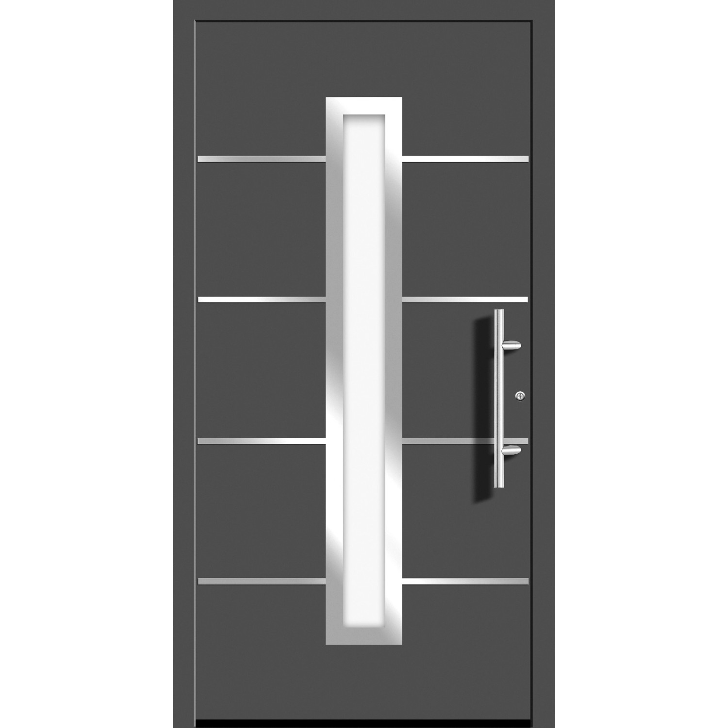 Aluminium-Haustür Moderno M410/B 110 x 210 cm Anthrazit Metallic Anschlag R günstig online kaufen