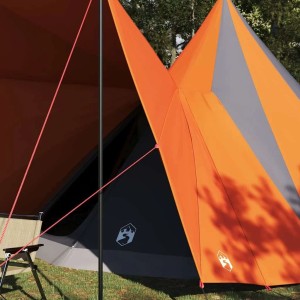 vidaXL Familien-Tipi-Zelt mit Dach Grau und Orange 510 x 690 x 330 cm 42000986