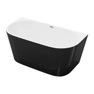 Moderne Vente-unique Vorwandbadewanne Divina, 149.5 cm, schwarz-weiß. Acryl-Badewanne für 1 Person.