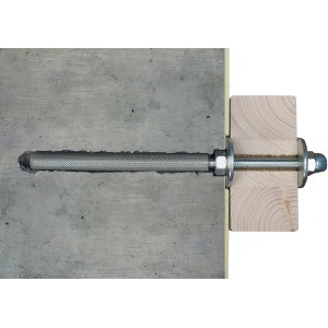 Skan Holz Wandbefestigungsset Größe 2 für Terrassenüberdachungen, bestehend aus Gewindestangen, Muttern und Unterlegscheiben.