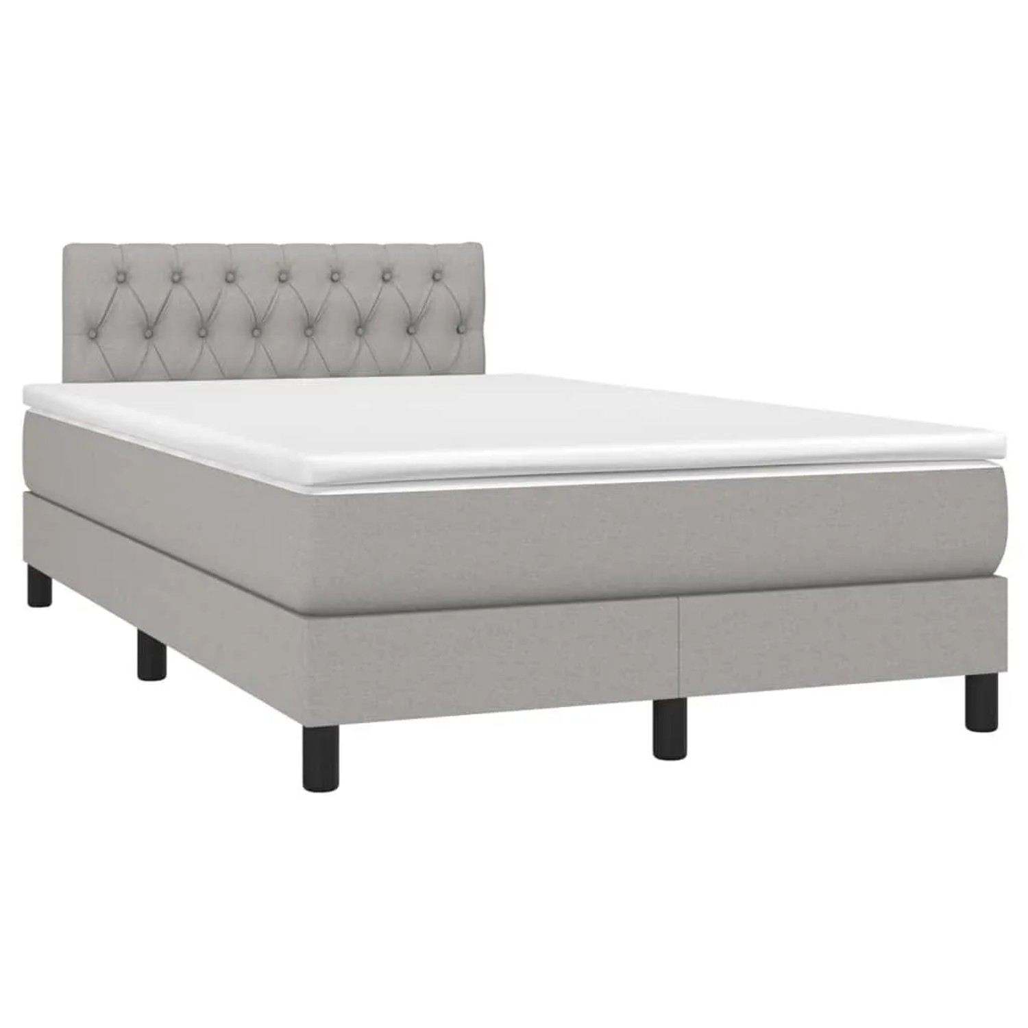vidaXL Boxspringbett mit Matratze & LED Hellgrau 120x200 cm Stoff 3133381 günstig online kaufen