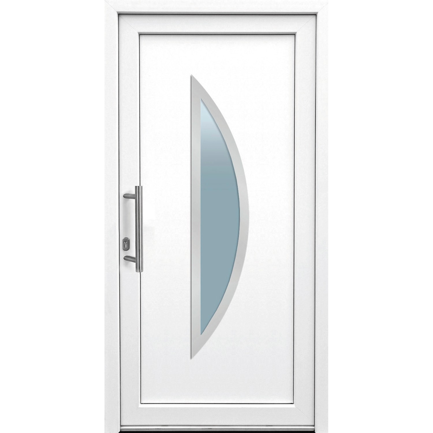 Kunststoff-Haustür 110 cm x 210 cm K015 Anschlag Links Weiß