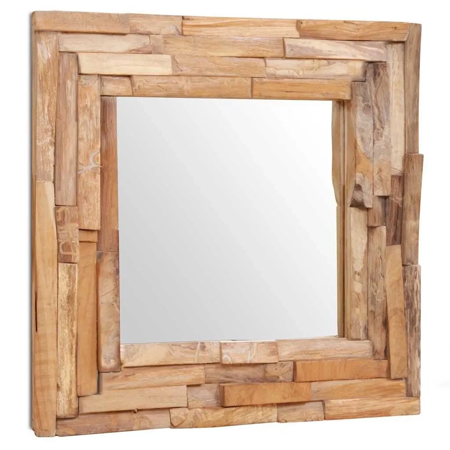 vidaXL Dekorativer Spiegel Teak 60 x 60 cm Quadratisch 244562