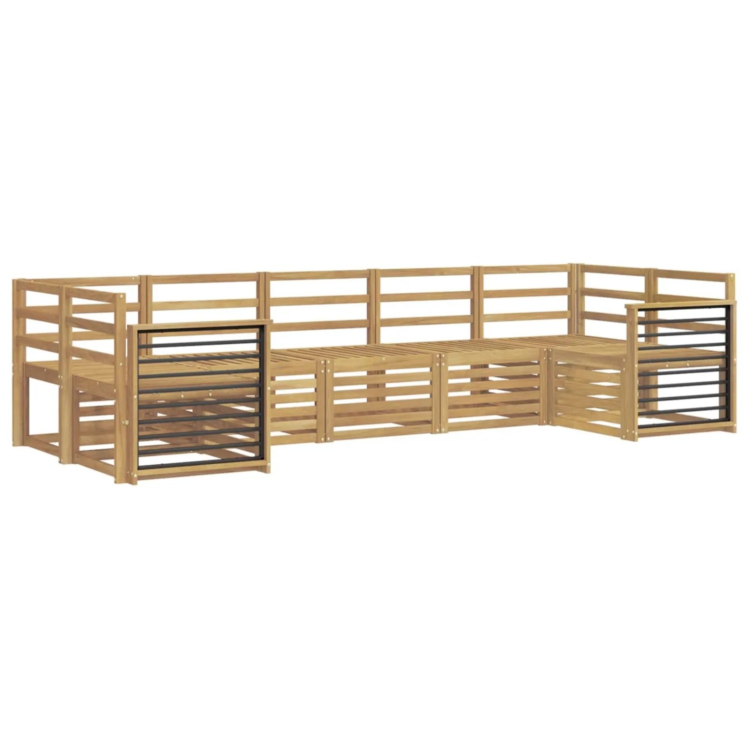 vidaXL Outdoor-Sofagarnitur 7-Tlg Weiß 304 x 128,5 x 73 cm 3392444