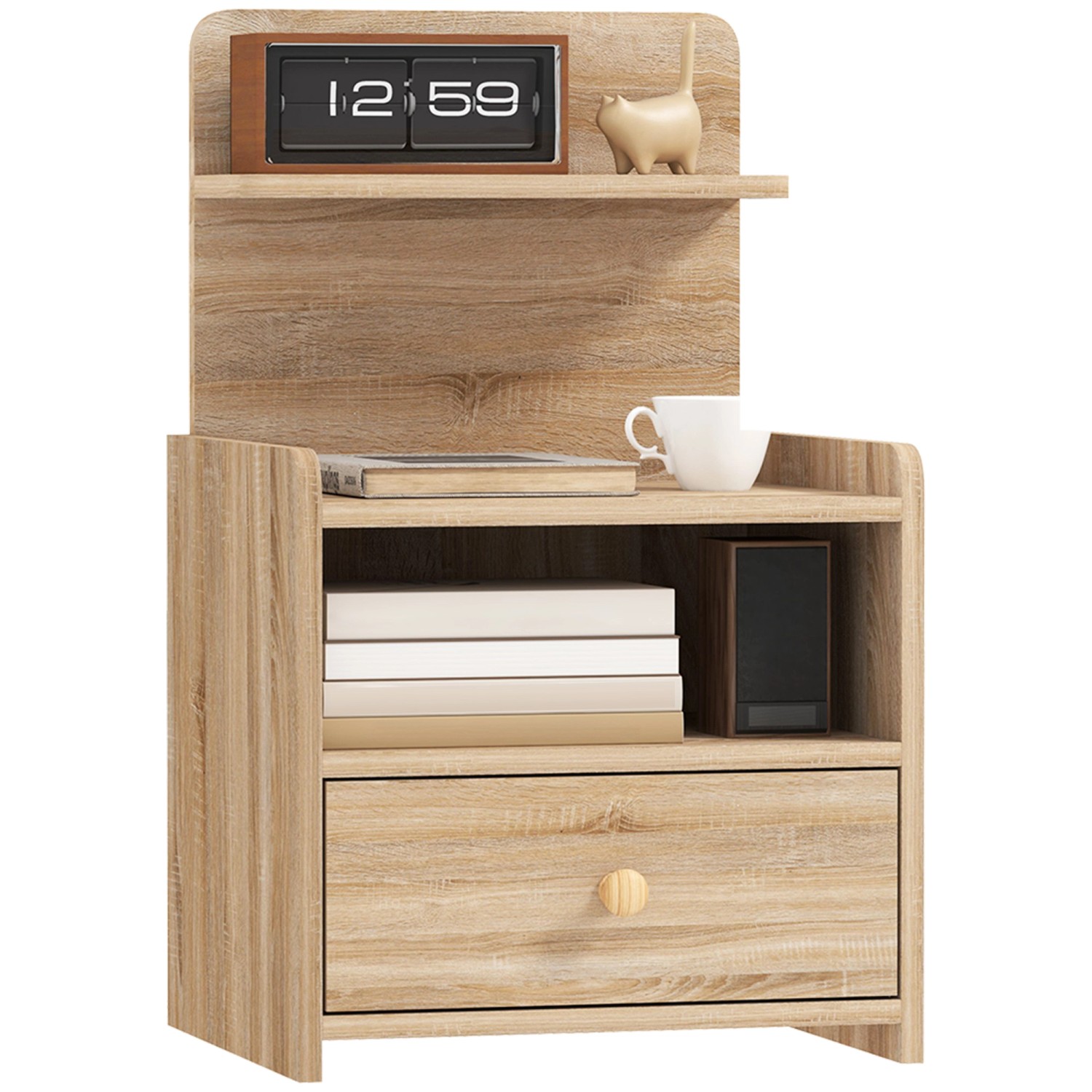 HOMCOM Nachttisch mit Schublade für Schlafzimmer Wohnzimmer