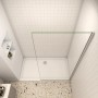 AICA Walk-In Duschkabine mit 8mm NANO Glas Duschwand und glänzendem Chromrahmen.