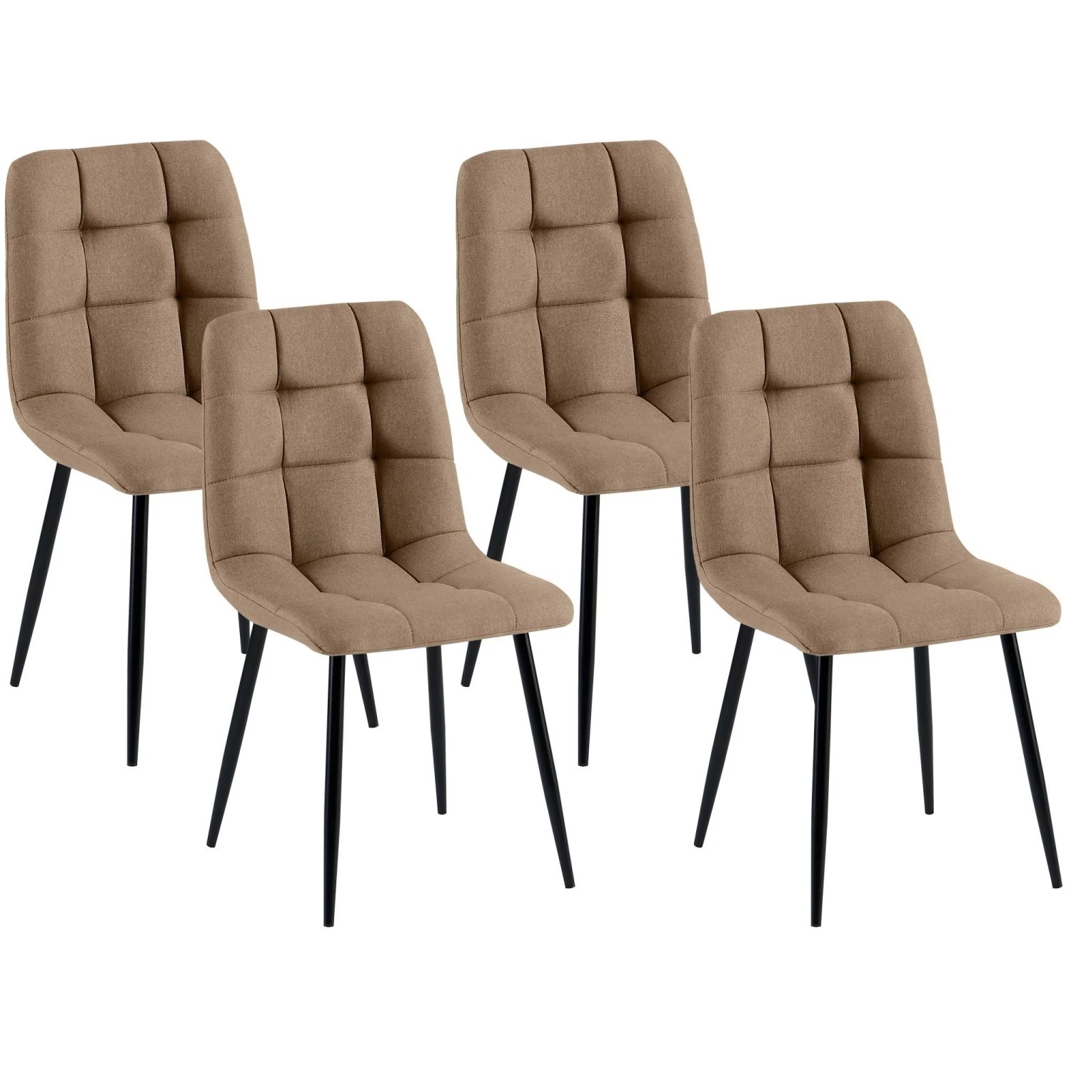 CLP 4er Set Esszimmerstühle Antibes Stoff Taupe