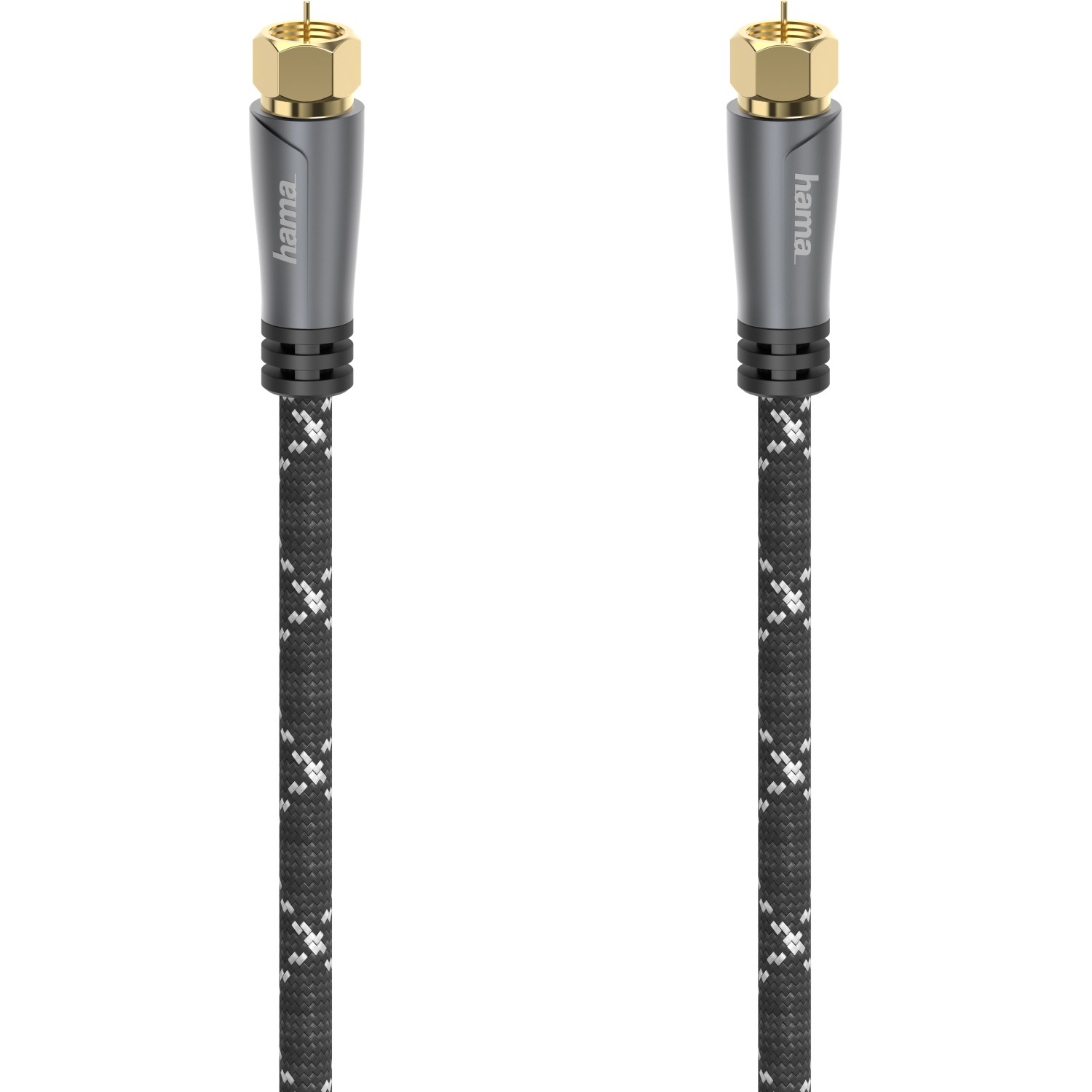 Hama Antennen-Kabel SAT-Anschlussk F-Stecker/F-Stecker 120 dB Grau-Schwarz 1,5 m