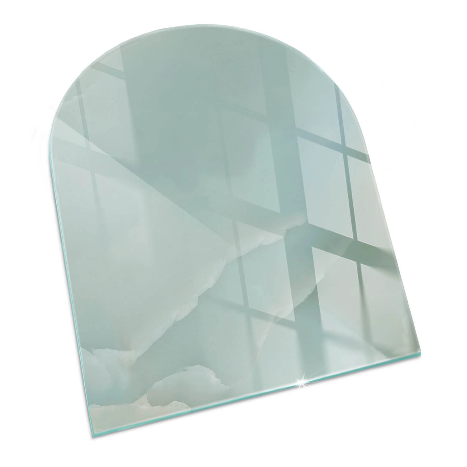 Tulup Glasplatte für Kamin Zartes Marmormuster Glas unter Kamin Halbkreis 8 günstig online kaufen