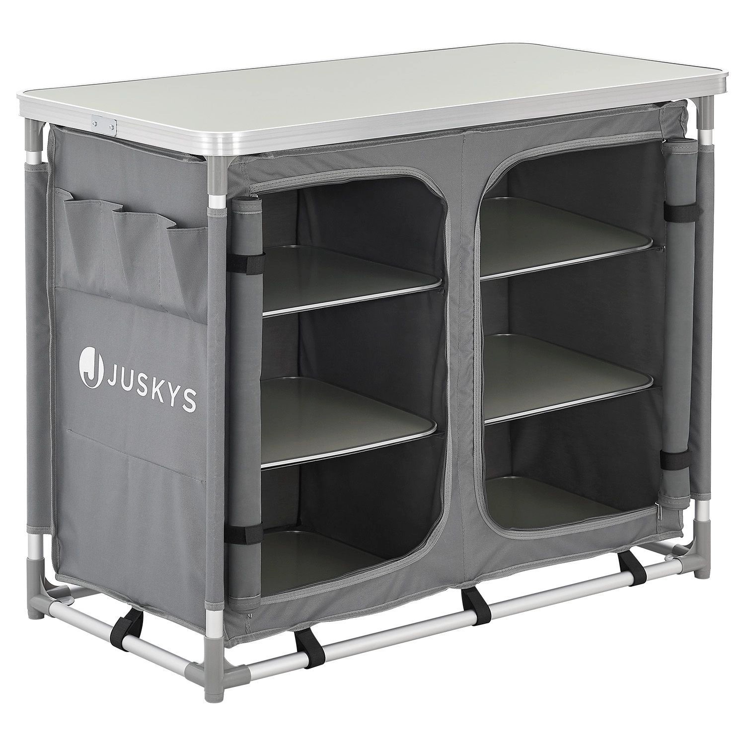 Juskys Campingküche Ruda 97 x 50 x 78 cm mit Tasche Grau