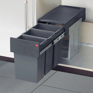 HAILO Abfallsammler Mülleimer Terzett 2x 10L Dunkelgrau Hailo 3666131