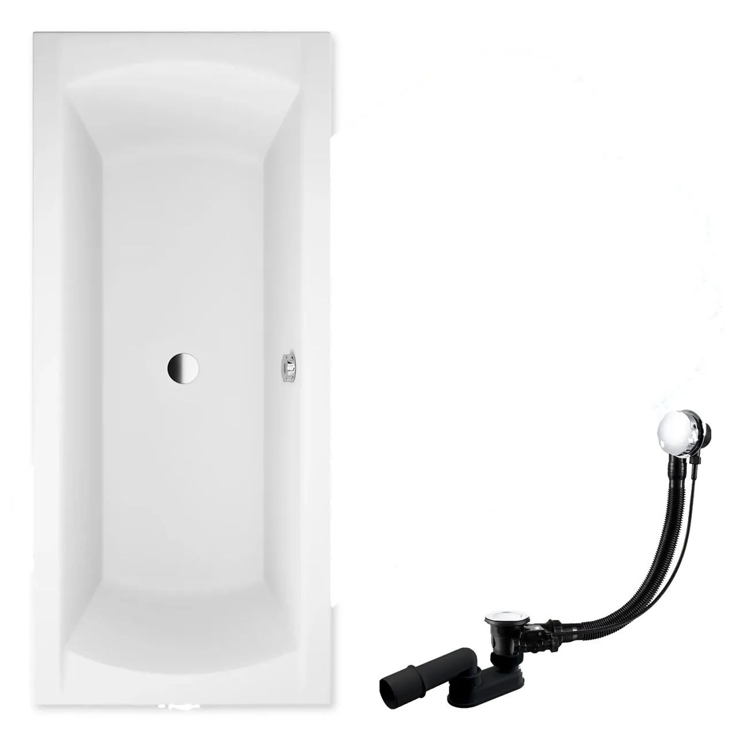 KOLMAN Badewanne Rechteck 180 x 80 Cm Inkl. Ablauf Und Füße