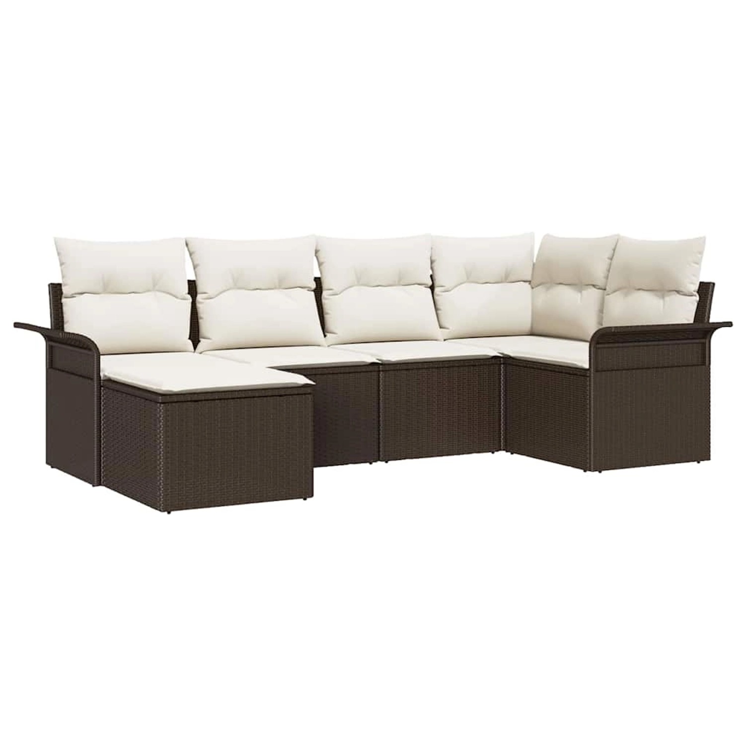 vidaXL Garten-Sofa-Set mit Kissen 6-Tlg Braun Poly Rattan 3345428 günstig online kaufen