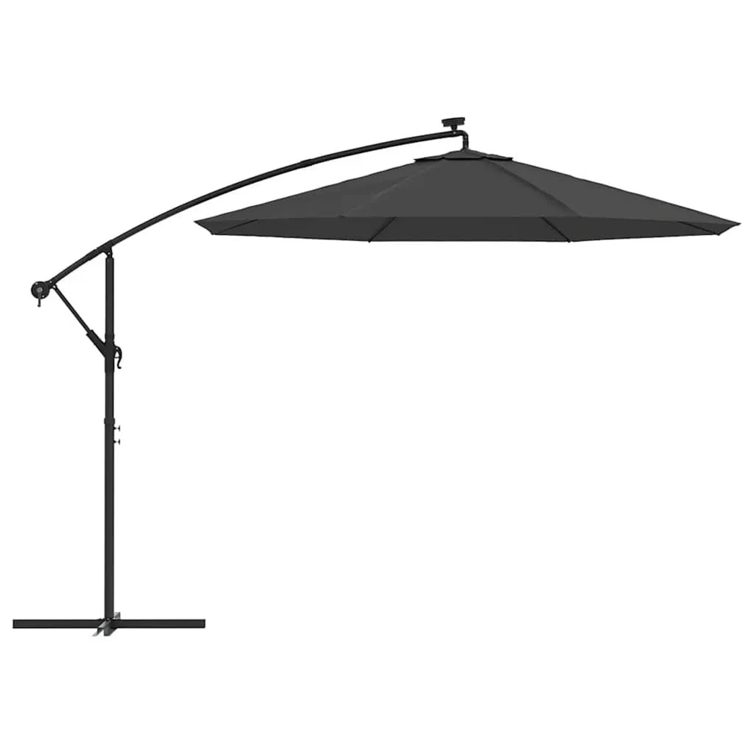 Anthrazitfarbener Ersatzbezug für 300 cm Ampelschirm. Robuste Polyester-Sonnenschirmbespannung.