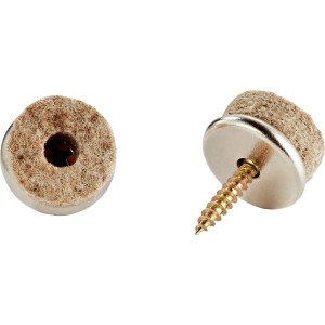 Parkettgleiter mit Schraube, Ø 24 mm, 16er-Set, Filzgleiter für Möbel.