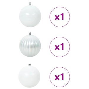 vidaXL Weihnachtskugel-Set 3-Tlg Weiß XXL 42018868