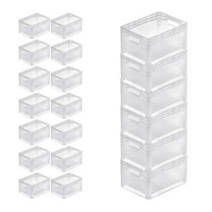 20 transparente Euroboxen 24L mit Deckel, PROREGAL SuperSparSet, für Lagerung & Transport.