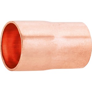 Löt-Absatznippel aus Kupfer, Durchmesser 18 mm x 15 mm, für Kupferrohre und Trinkwasser geeignet.