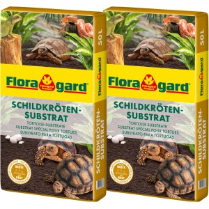 Floragard Schildkröten-Substrat, 2 Säcke à 50L, für artgerechte Haltung von Reptilien.
