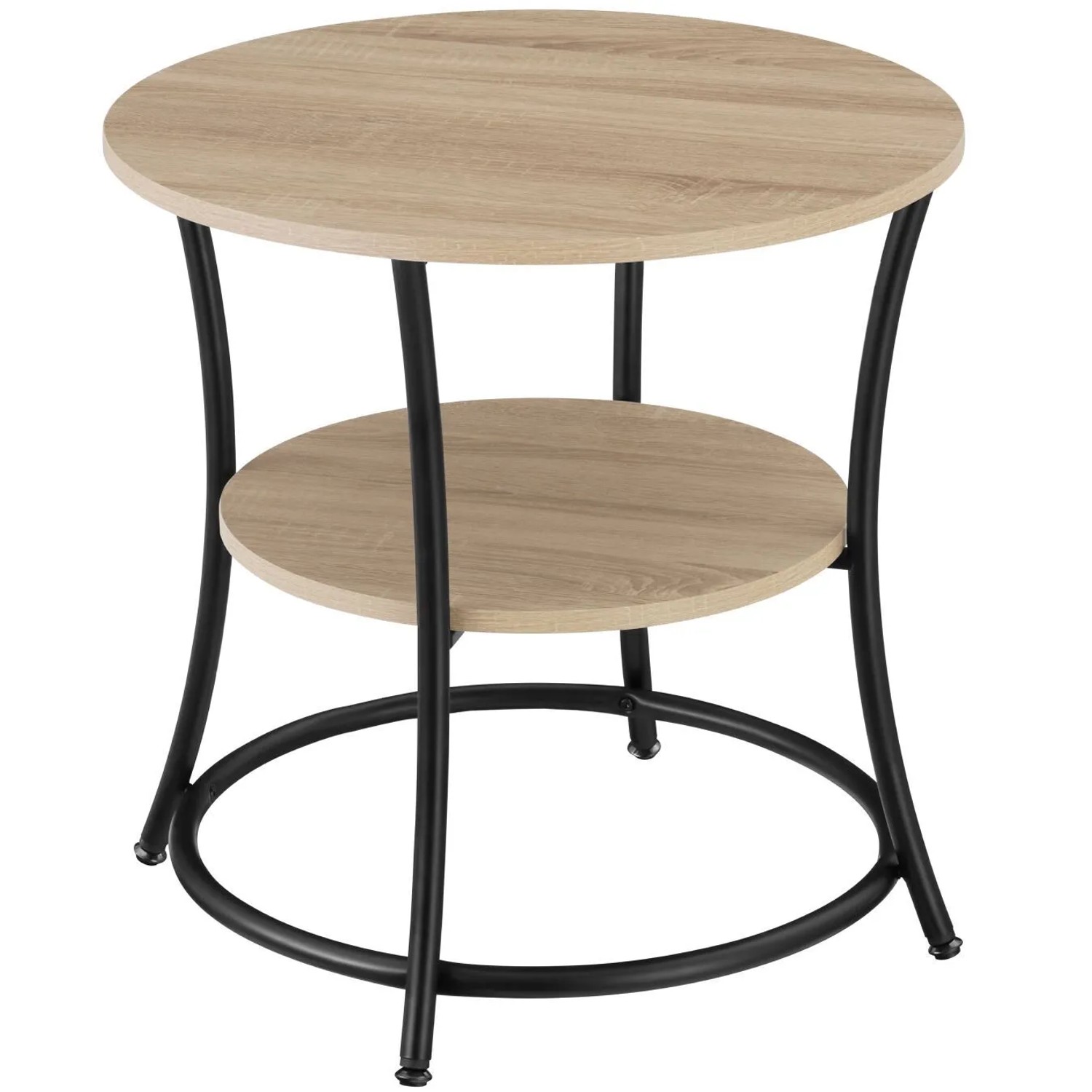 Tectake Beistelltisch Saint Louis Industrial Style Holz und Stahl  55 x 55 x 56 cm Industrial Holz Hell  Eiche Sonoma