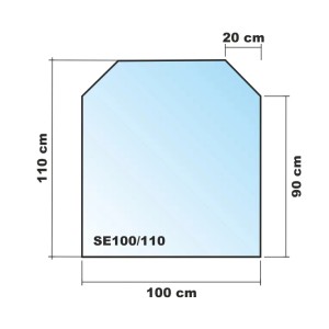 ECOfoxx Funkenschutzplatte Glasbodenplatte Sechseck 100x110cm