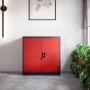 Jan Nowak Metallschrank Klein BEATA 93 x 90 x 40 cm Anthrazit-Rot_6