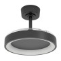 Schwarzer LED-Deckenventilator Eglo Torreya, Ø 77 cm, mit Fernbedienung und einziehbaren Flügeln.