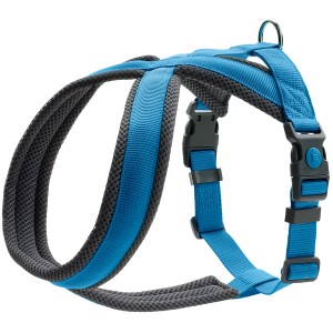 Hellblaues Hunter Hundegeschirr London Comfort Gr. S-M, verstellbar und mit Sicherheitsverschluss.