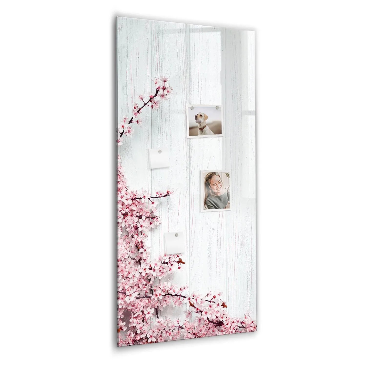 Tulup Beschreibbare Glasmagnettafel Blumen Auf Holz 60x120 cm Magnettafel B günstig online kaufen
