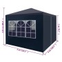 Blaues Partyzelt 3x3 m von vidaXL mit Fenster und Stahlrahmen für Gartenpartys.