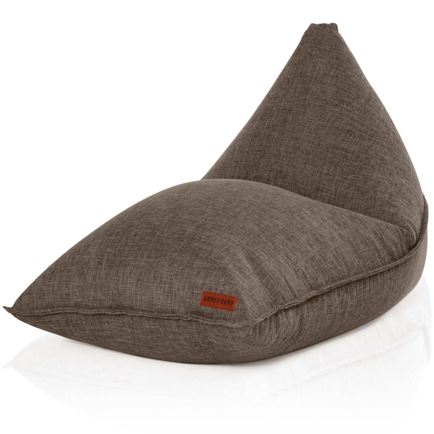 Green Bean Sitzsack Triangle 100 x 150 x 100 cm Waschbarer Bezug mit EPS-Perlen-Füllung Braun