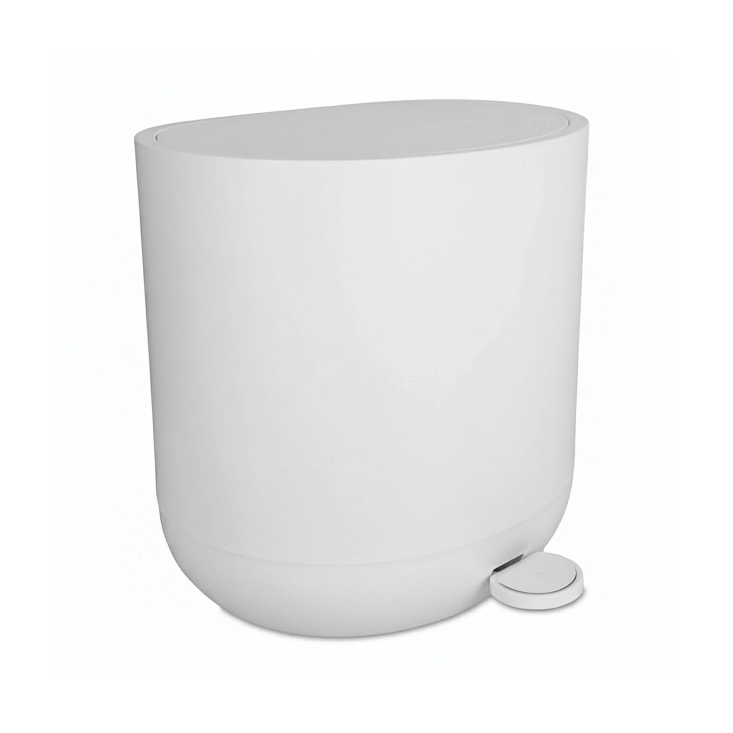 Relaxdays Mülleimer Kunststoff Weiß Softclose 7, 26 cm x 26 cm x 23 cm 0,8 kg